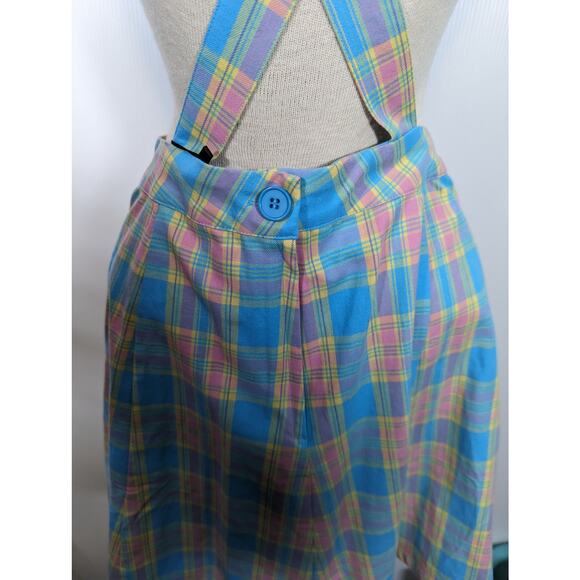 Dangerfield Staying In Plaid For Summer Jumper Mini Skirt with Suspenders NWT 8 - Picture 8 of 12